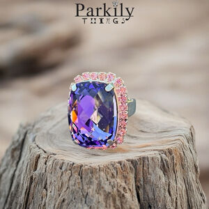 Handcrafted sparkly ring made with Swarovski crystal adjustable fit
